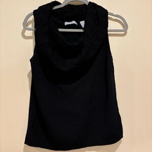 Kate Hill Black Sleeveless Cowl Neck Sweater Top Size M